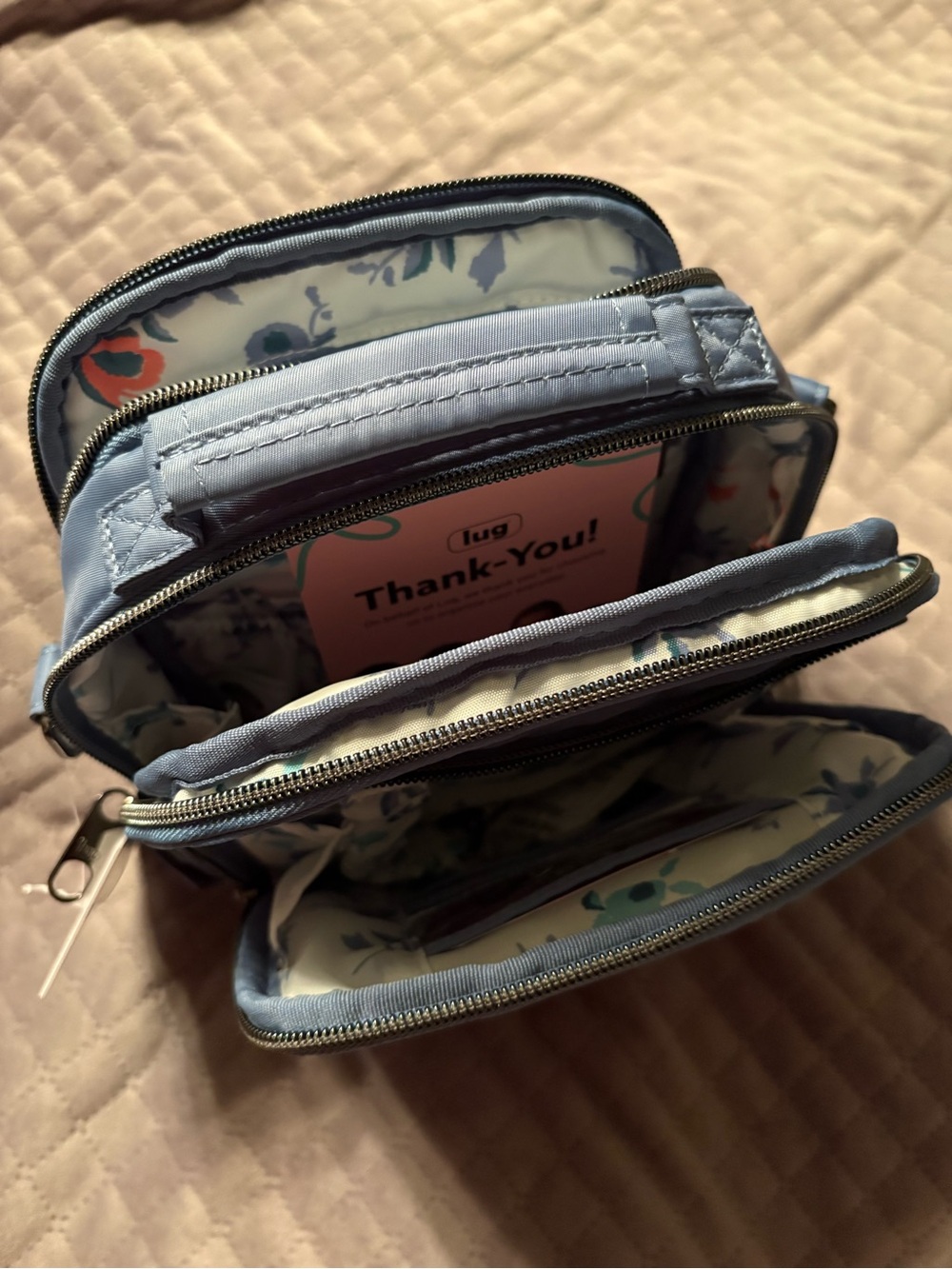 Lug Skeeter Bridge Denim Drift Blue NWT Crossbody Bag Purse dusty blue compact - Picture 8 of 11